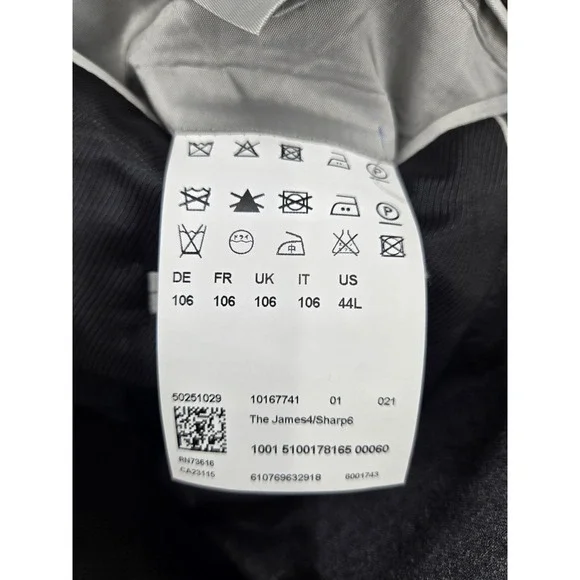 Hugo Boss Lanificio Tesse Bella Italy Dual Vent Gray‎ Blazer Super Jacket 44L